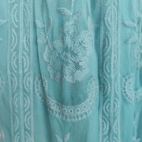 Blush Teal Maxi Dress with Embroidered Details - Picture 8 of 8
